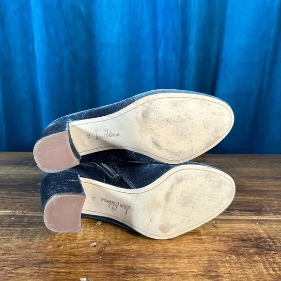 Sam Edelman Calexa Velvet Mid Calf Sock Heeled Bootie Gray - Picture 9 of 11